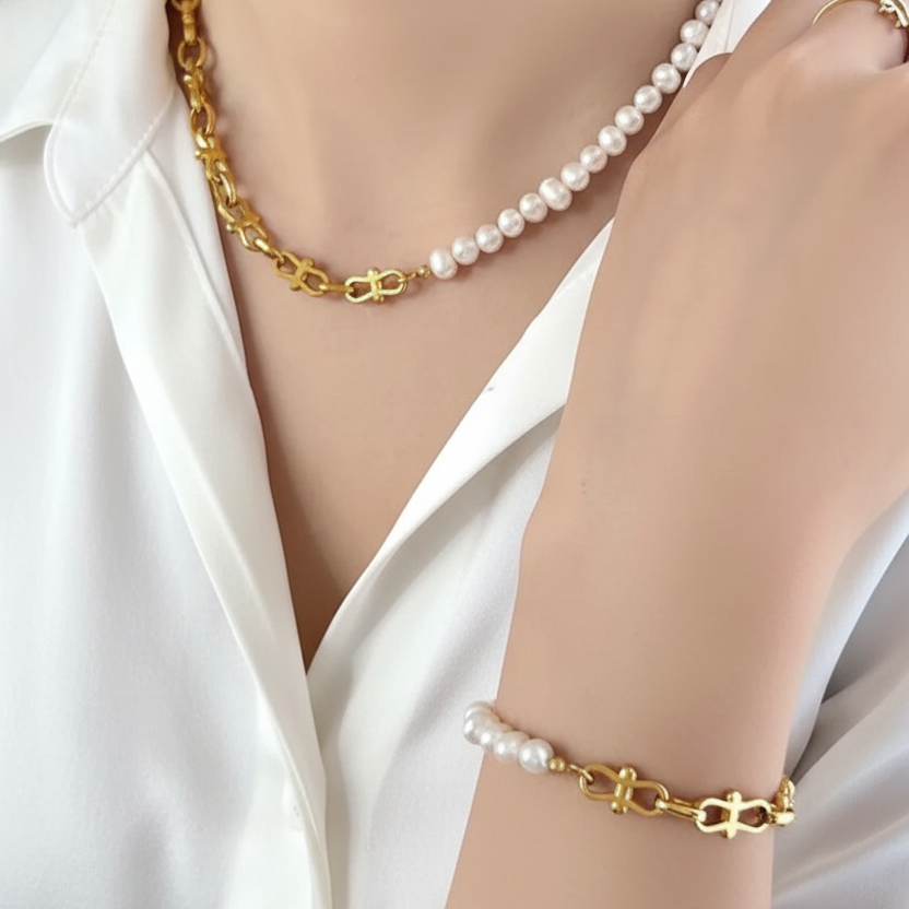 MARJAN- PEARL LINK NECKLACE
