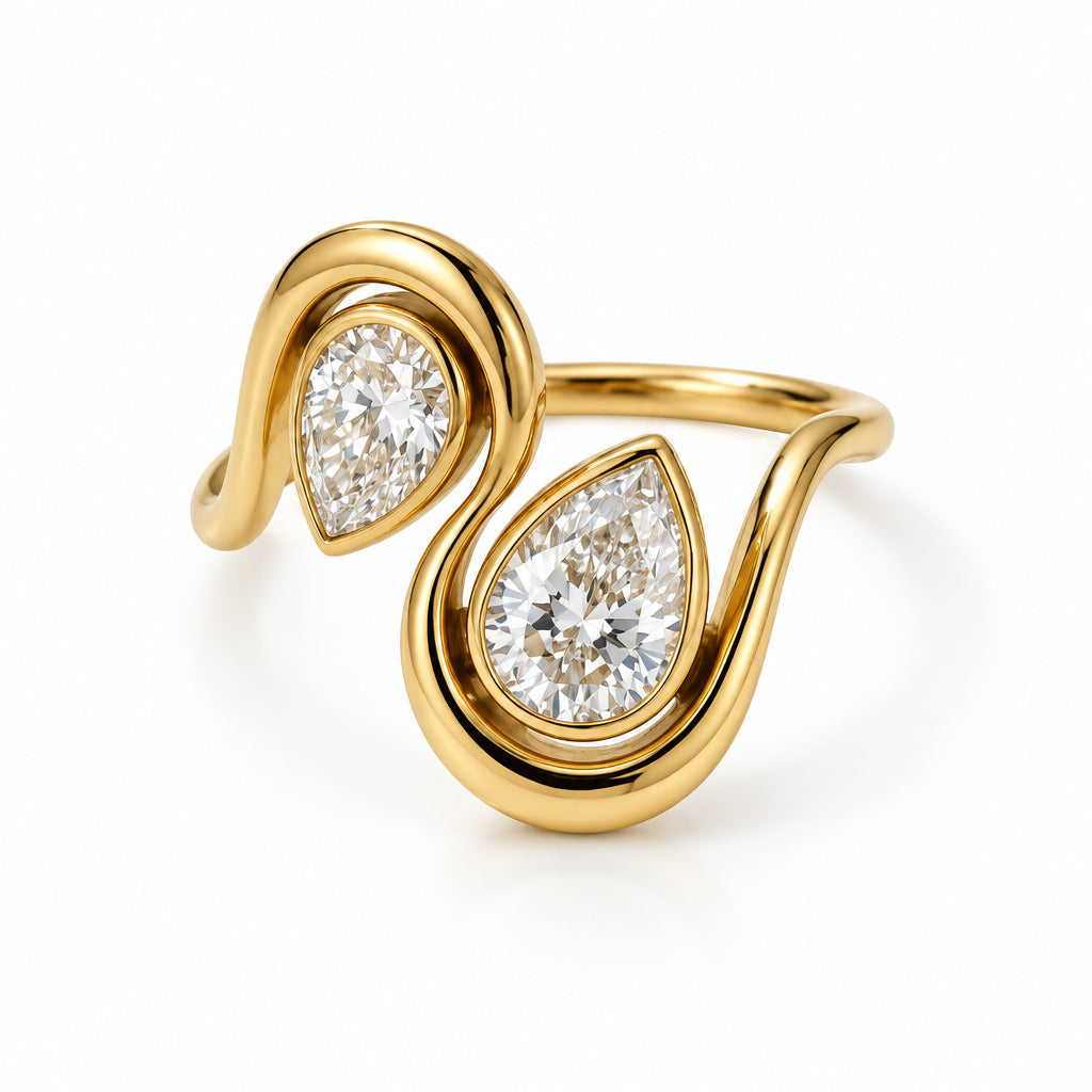 NADIA TWIN PEAR RING