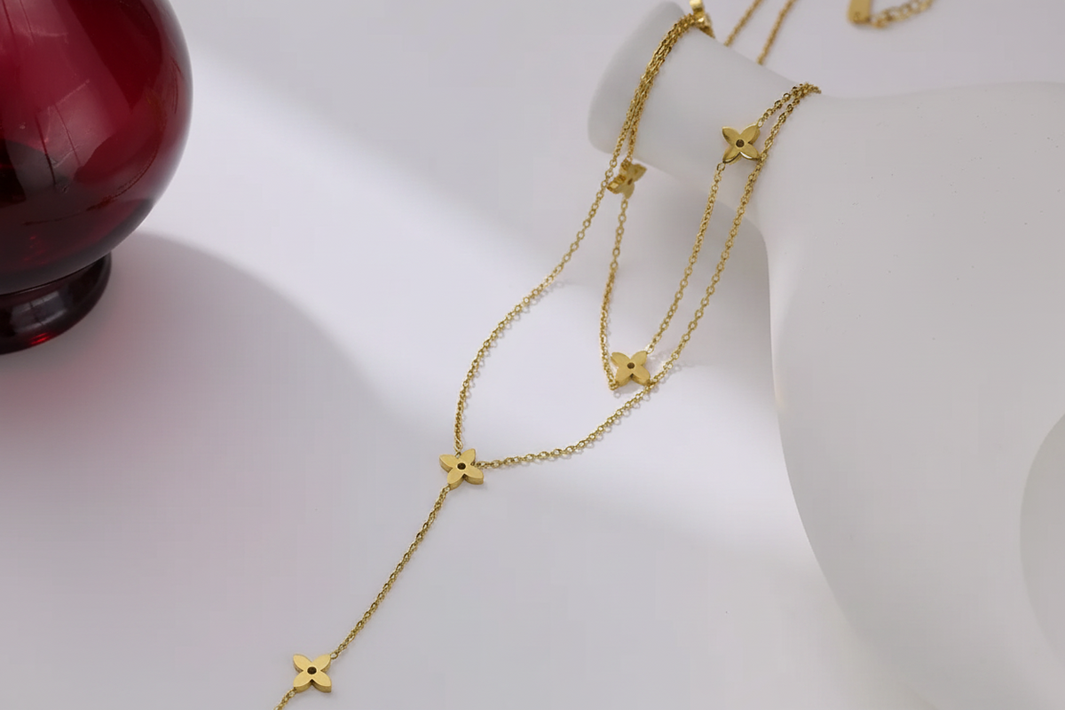 Dainty Multi Layer Starburst Necklace