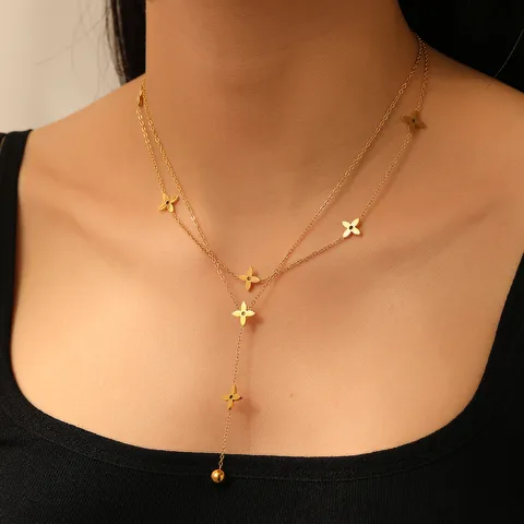 Dainty Multi Layer Starburst Necklace