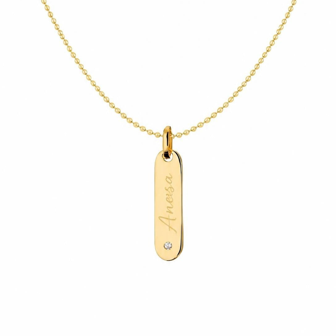 ADEEBA DIAMOND TAG NECKLACE